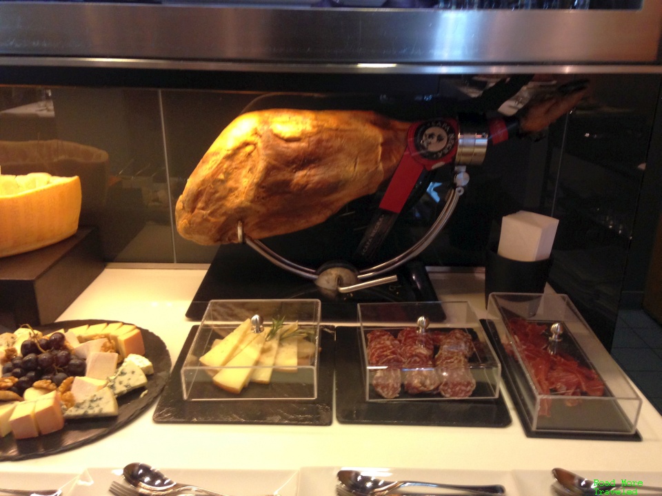 Lufthansa First Class Terminal - fresh prosciutto, cured meats, and cheeses