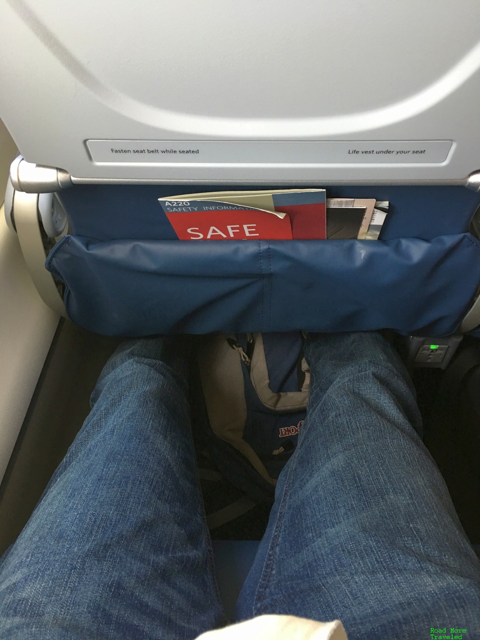 Delta A220 Main Cabin legroom