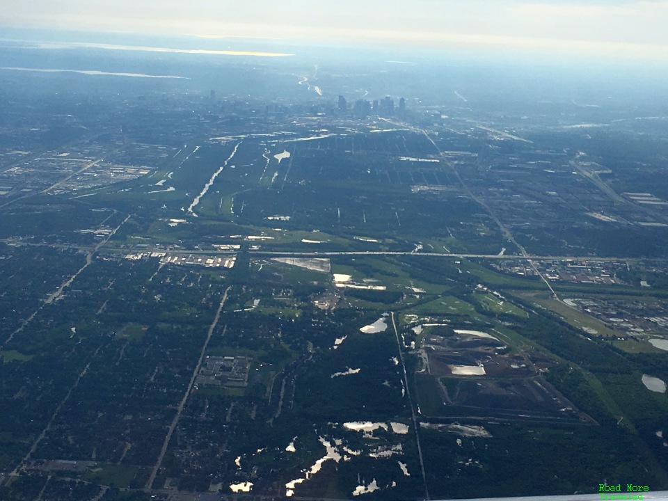 View of Dallas after takeoff from DFW