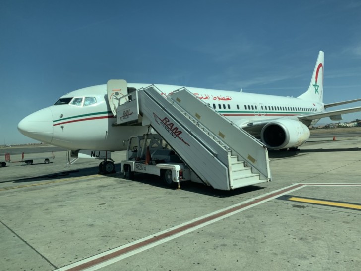 a plane with a staircase