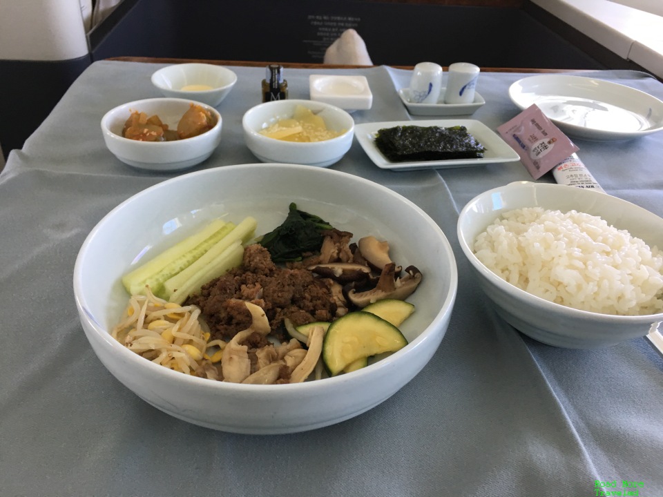 Korean Air First Class bibimbap