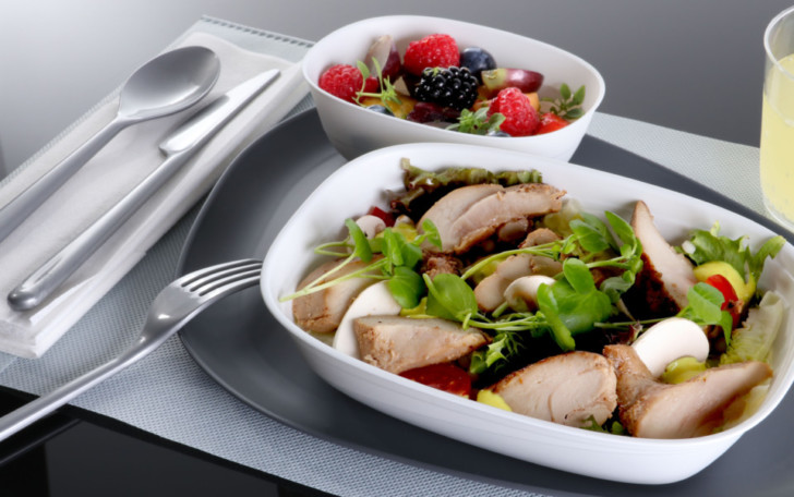 a bowl of food on a tray