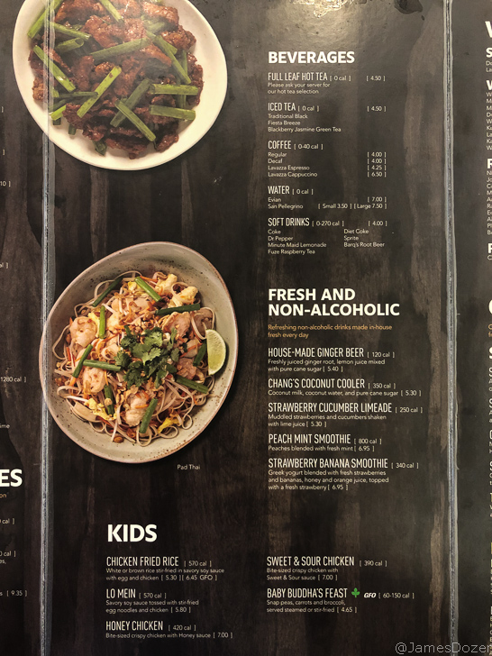 a menu of a restaurant