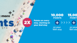 a blue and white beach with people on it
