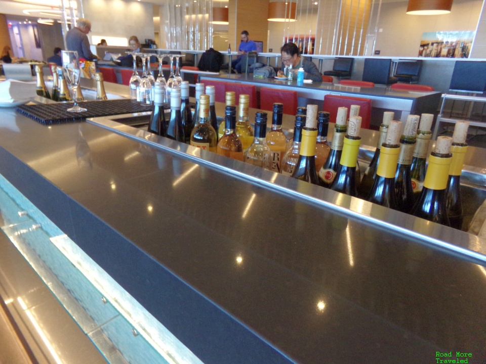 AA JFK Flagship Lounge wine selection