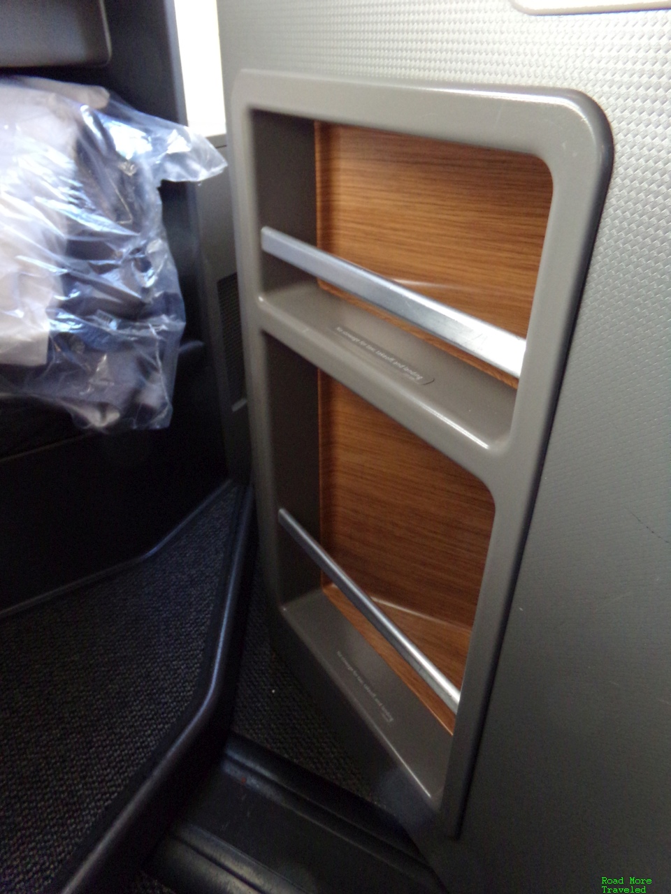 AA 321T First Class storage compartment