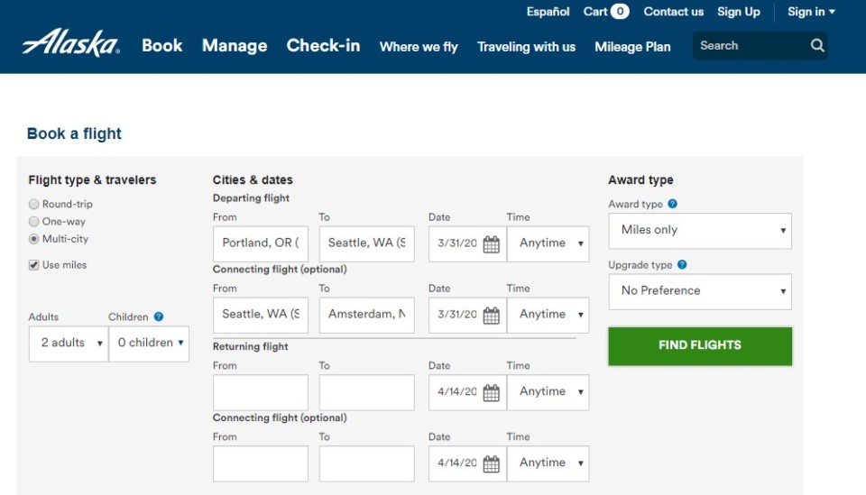 a screenshot of a flight registration