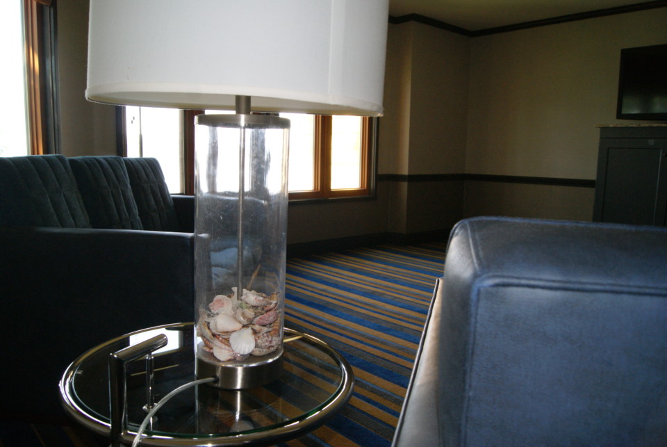a lamp on a table