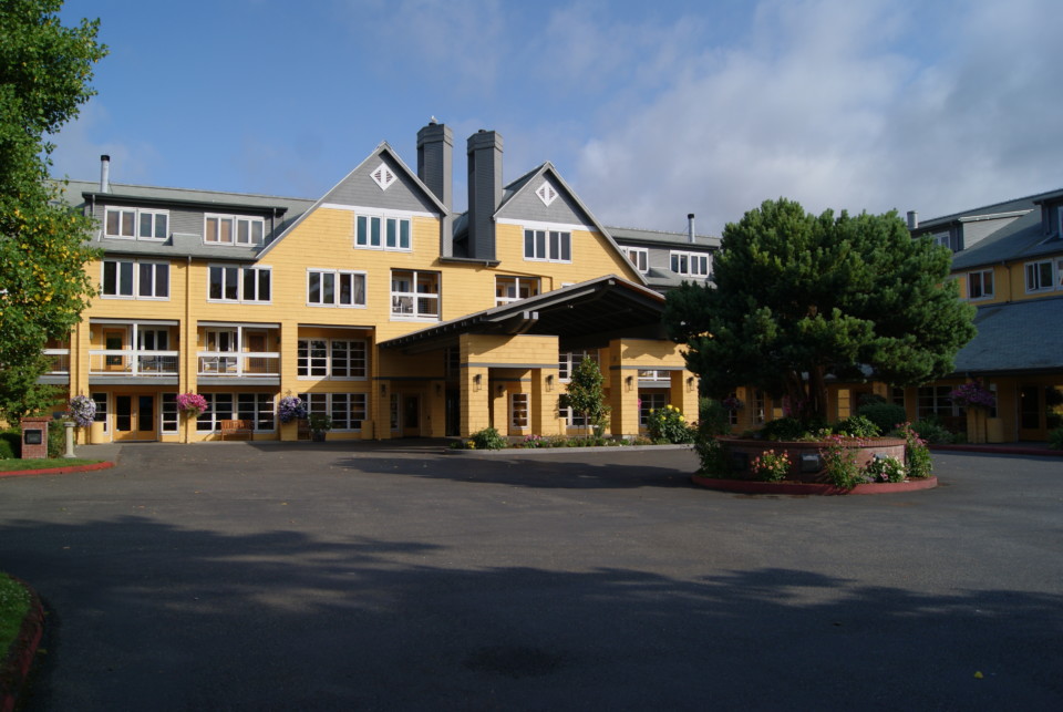 a building with a lot of trees