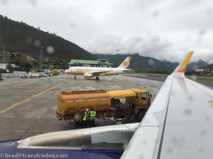 a plane on the runway