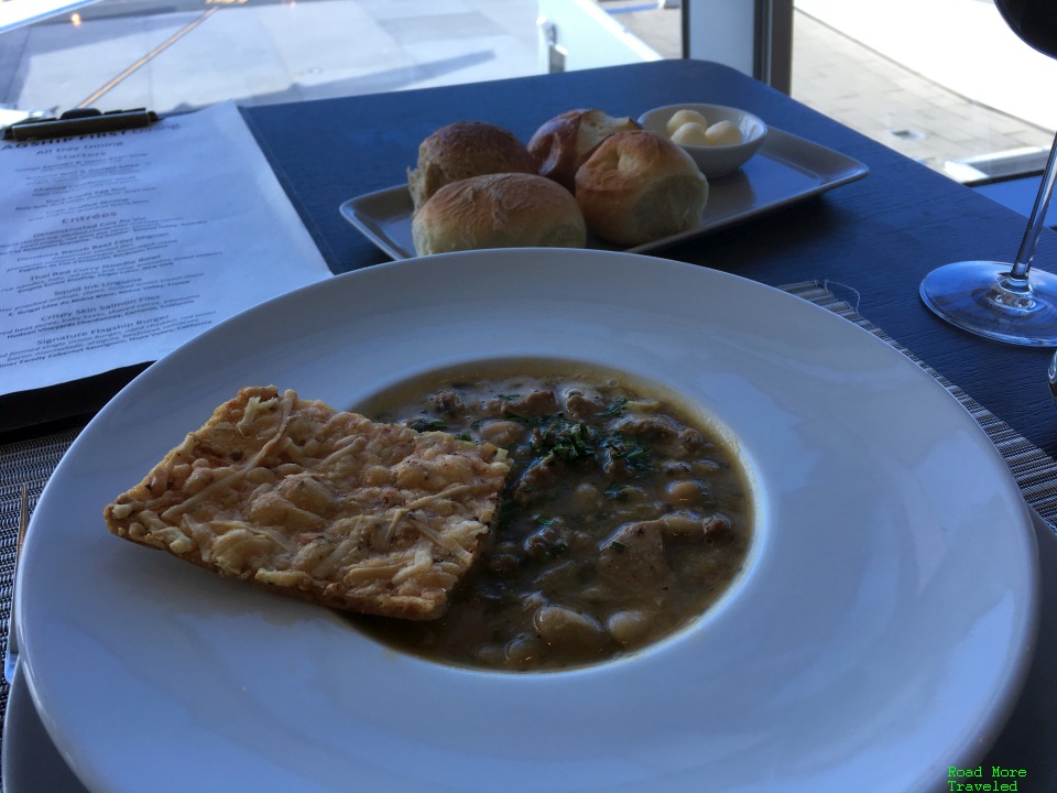 JFK Flagship Lounge Italian sausage and bean soup