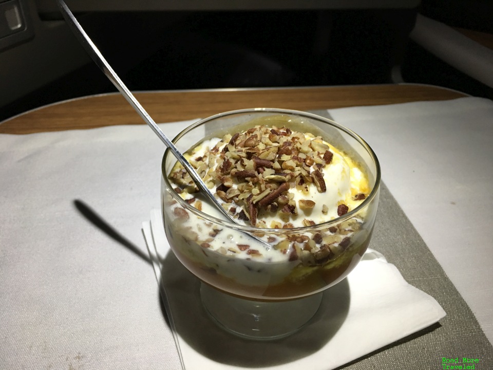 AA Transcon First Class ice cream sundae