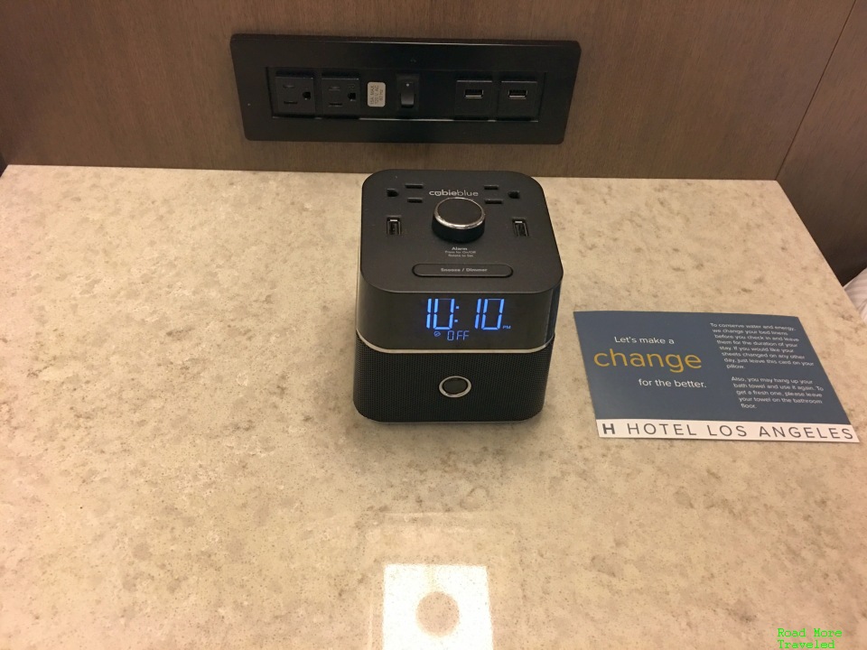 Second nightstand clock, outlets, and USB ports