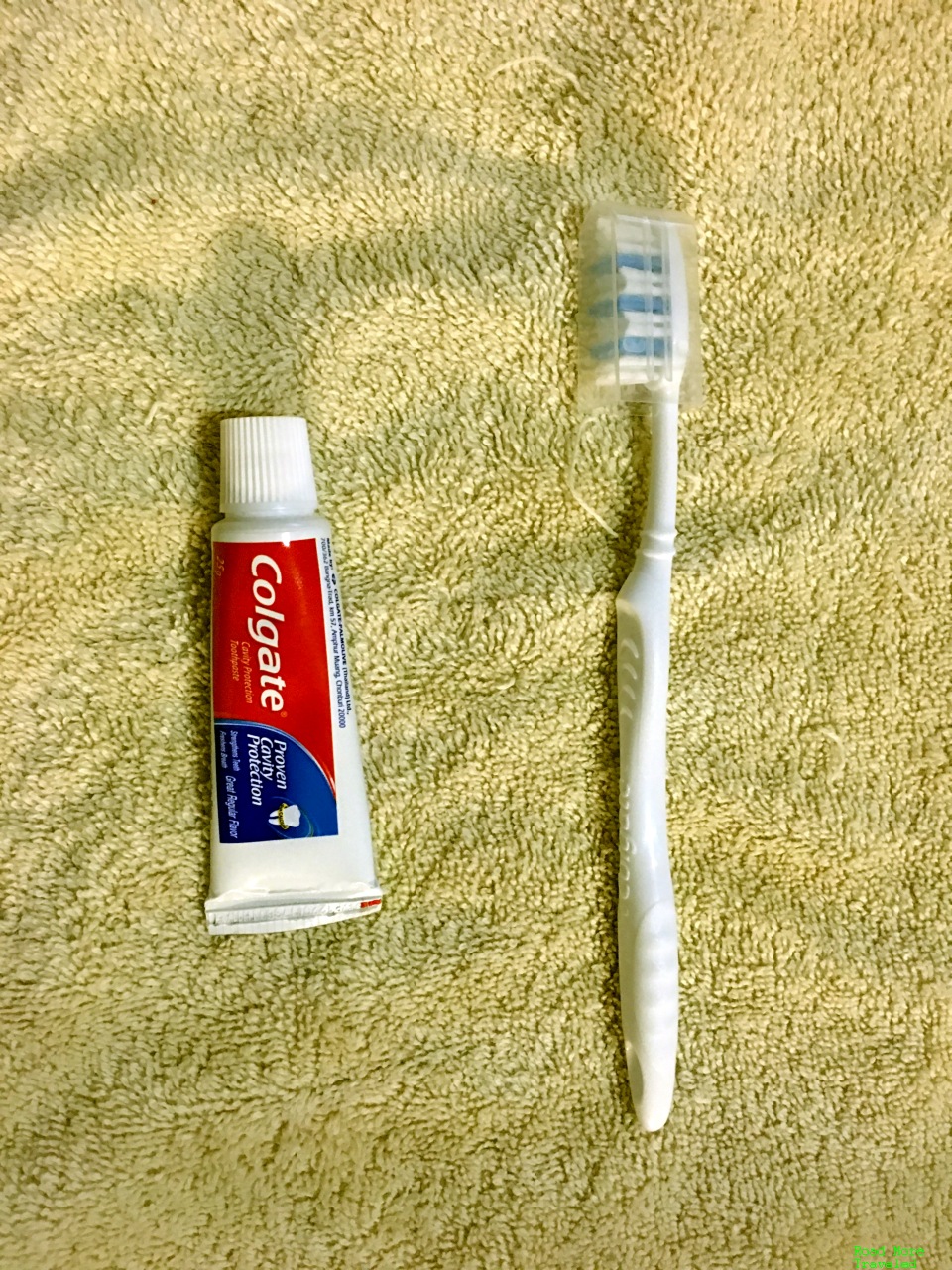 Amenity kit toothbrush and toothpaste