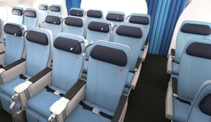 a row of seats in an airplane