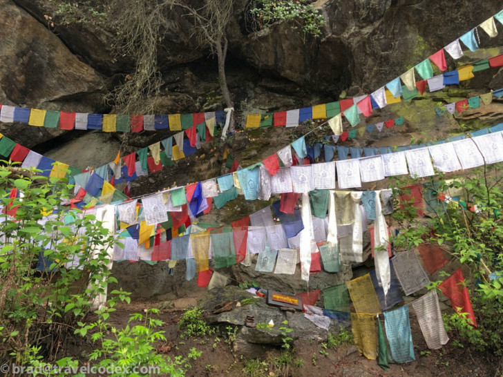 a group of flags from a rope