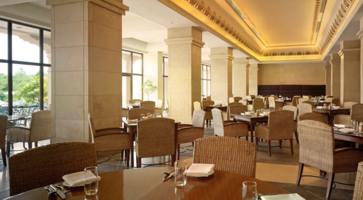 a restaurant with tables and chairs