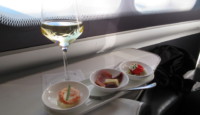a plate of food on a tray