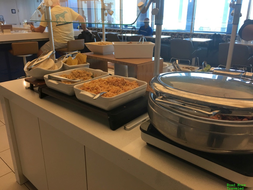 SkyClub taco bar - shells and rice