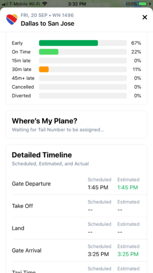 Flighty app delay forecast tool