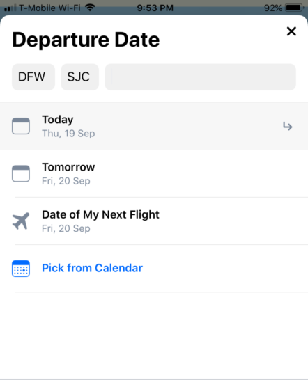 Flight app flight search