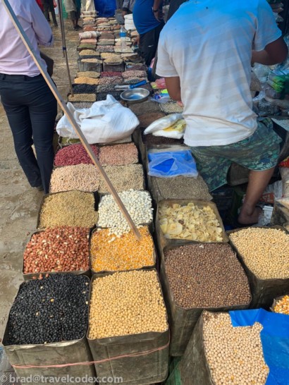 a group of people at a market