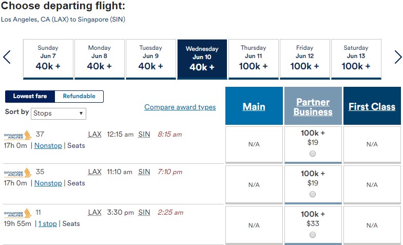 a screenshot of a flight schedule