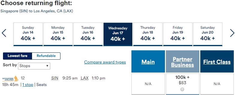 a screenshot of a flight schedule