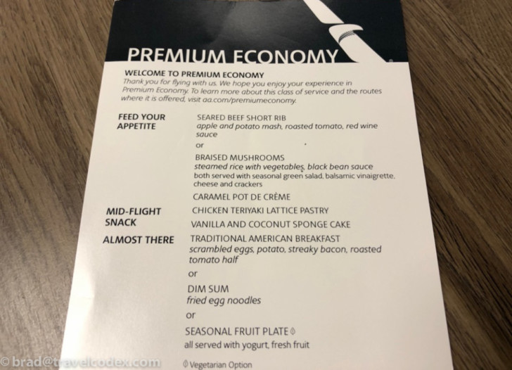 a menu on a table