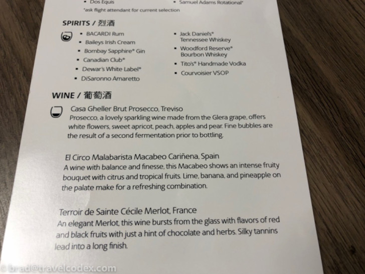 a menu on a table