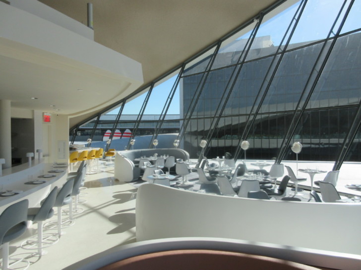 a large glass window in a restaurant