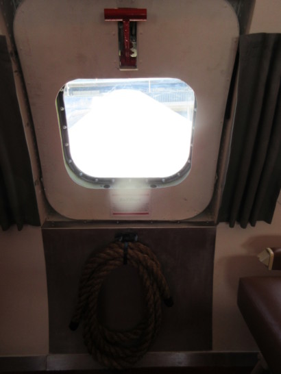 a window with a rope around it