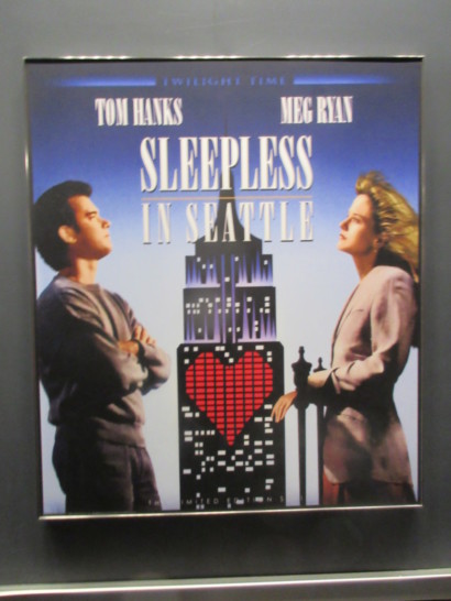 a movie poster on a wall