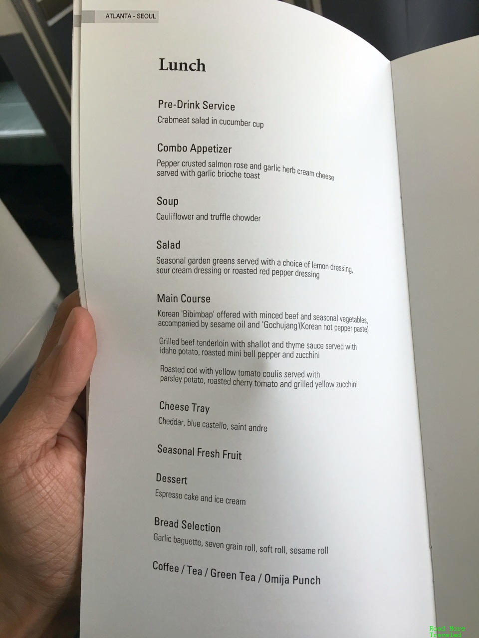 KE F lunch menu