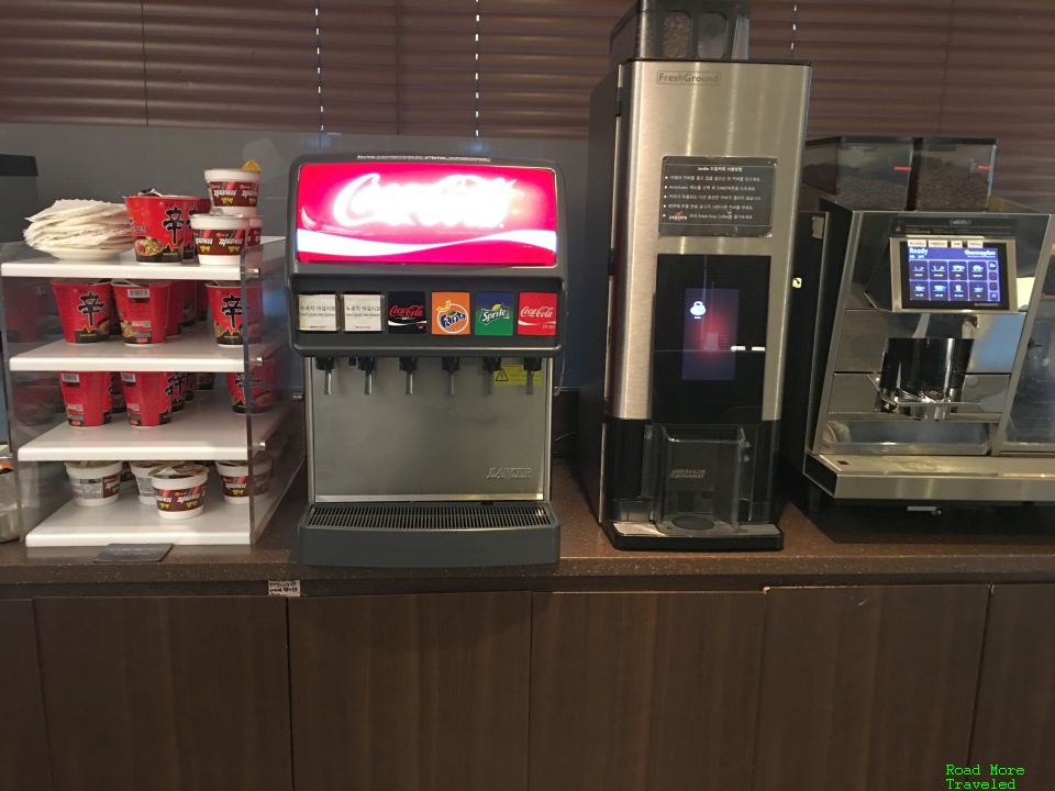 Sky Hub Lounge soda fountain and coffee machine