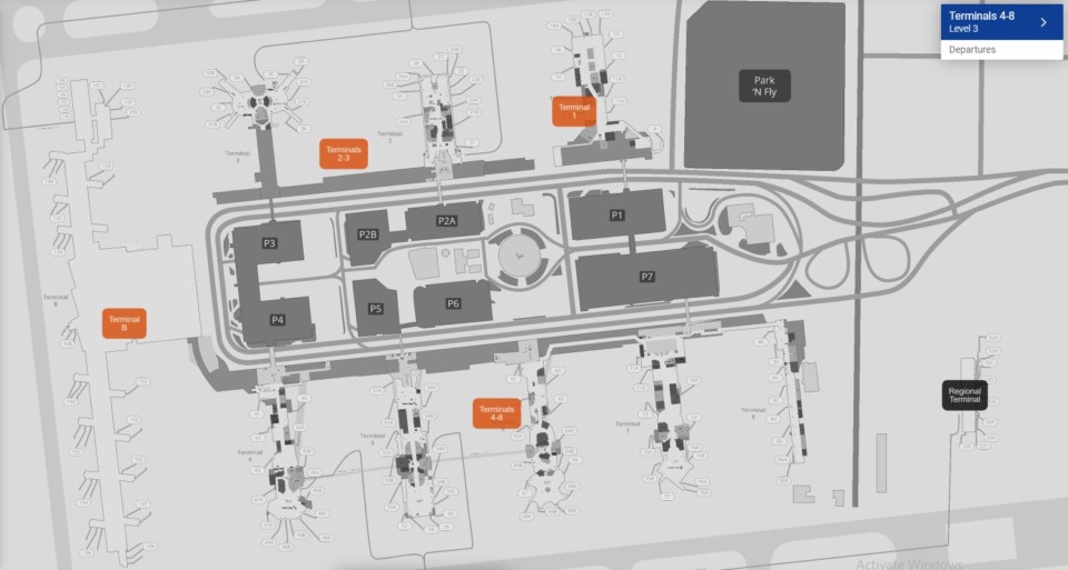 a map of a airport