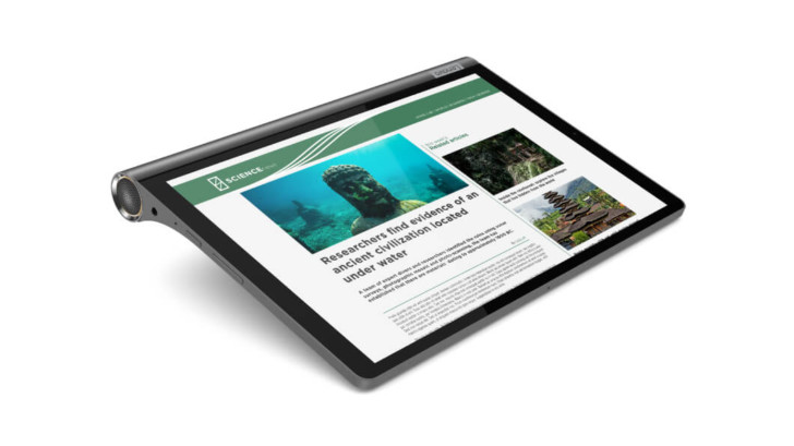 a tablet with a screen showing a website