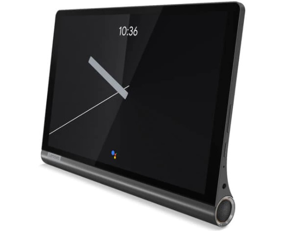 a black tablet with a stand