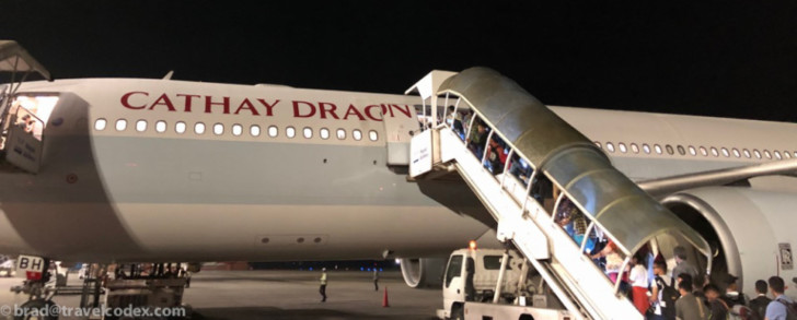 a plane with a staircase