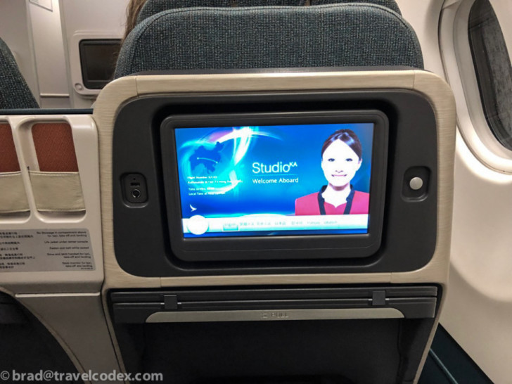 a screen on the back of a seat