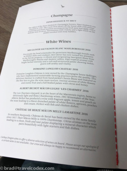 a menu of wine in a book