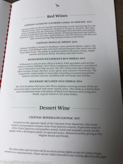 a menu on a table