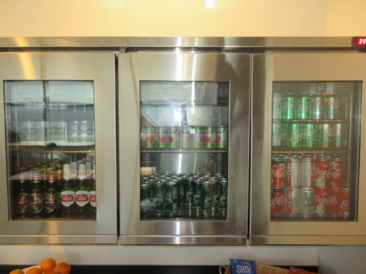 a refrigerator with drinks in it