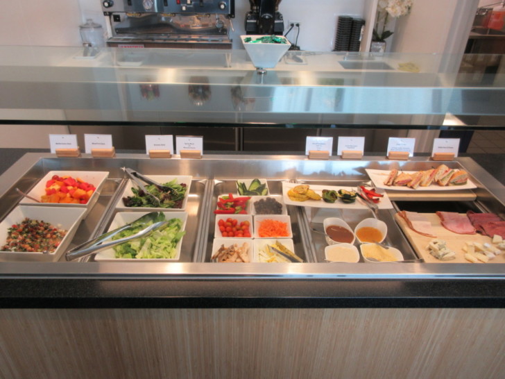a buffet with different foods