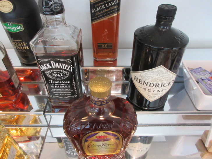 a group of bottles of liquor
