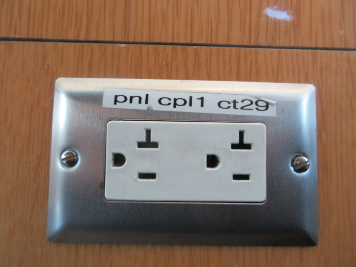 a close-up of a power outlet