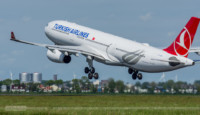a large airplane taking off