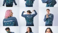 a collage of people in sweaters
