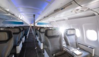 a row of seats in an airplane
