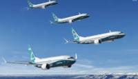 several airplanes in the sky